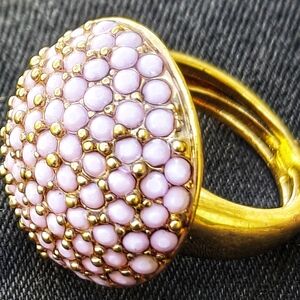 Elegant Gold and Pink Ring Size 8